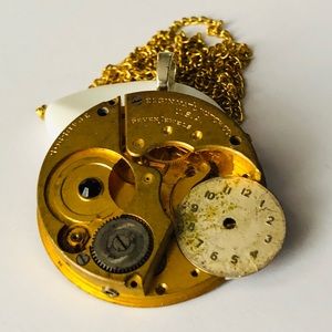 Time in Time Gold Antique Pocket Watch Necklace
